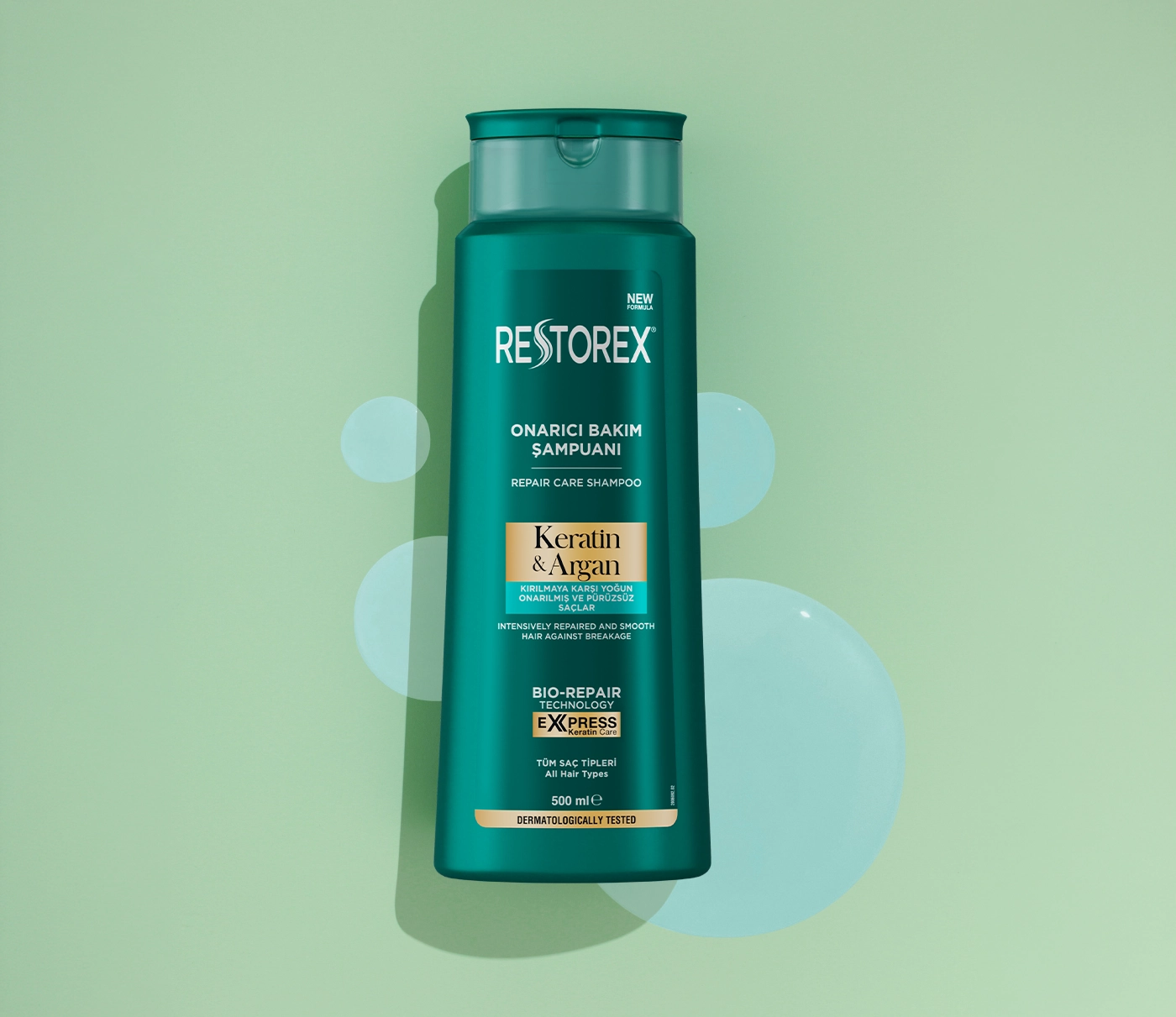 Restorex Keratin & Argan onarıcı bakım şampuanı 500 ml şişe